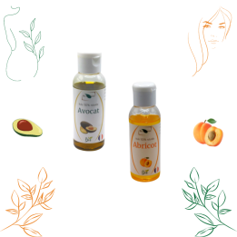 DUO d'Huiles Bio 50 ml : Avocat et Abricot - Hydratantes et Nourrissantes pour Cheveux, Peau et Ongles | Bio & Nature