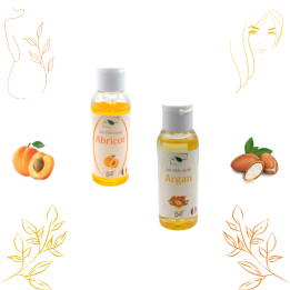 DUO d'Huiles Bio : Abricot et Argan - Hydratantes et Nourrissantes pour Cheveux, Peau et Ongles | Bio & Nature